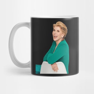 Christine Baranski Laughing in Sea Green Mug